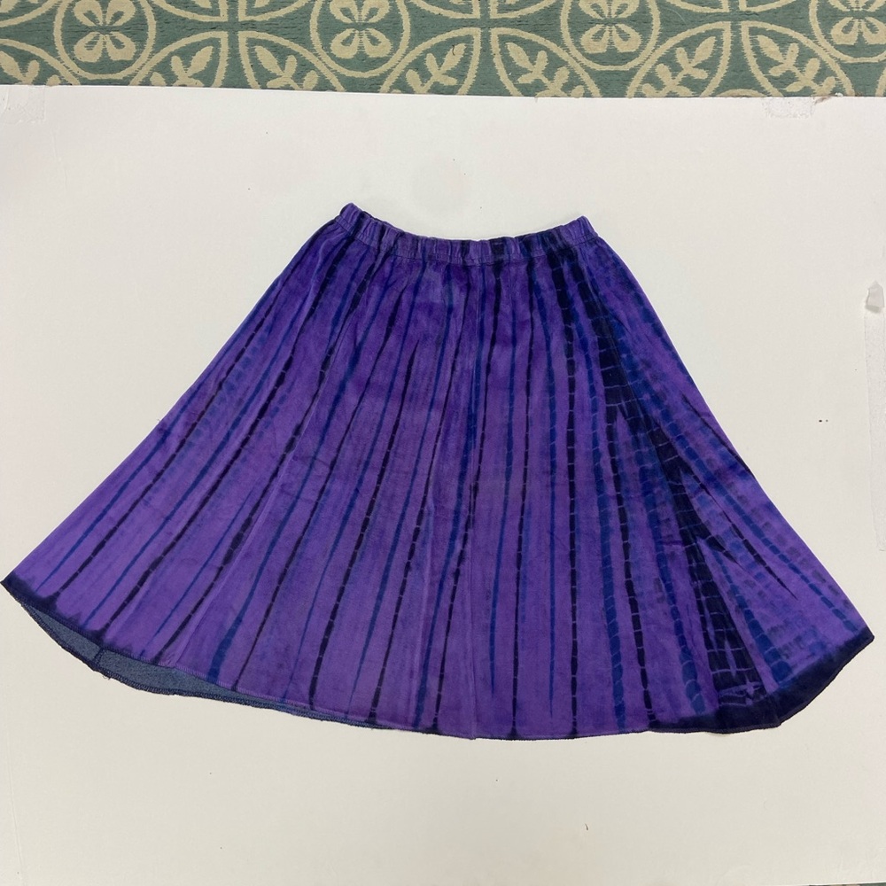 Purple tie dye vintage style velvet skirt